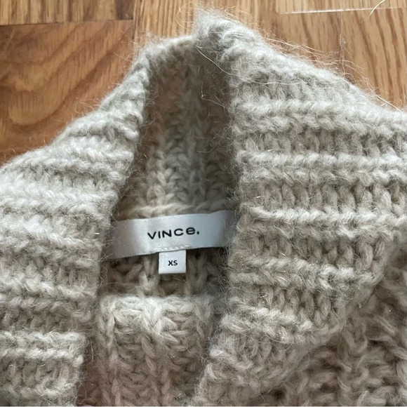 Vince Marled Raglan Green Mohair Alpaca Blend Pullover Sweater Size XS - Picture 3 of 5